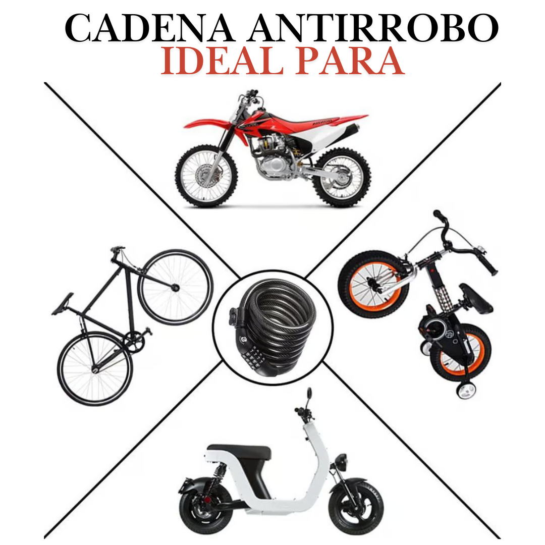 Cadena Antirrobo para Bicicletas y Bici moto